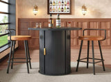 Round bar table with storage, 91.6cm high standing table with cabinet, MDF wood look, load capacity N639P442895S