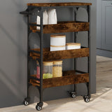 Kitchen Trolley Smoked Oak 53x20x76 cm Engineered Wood 842353