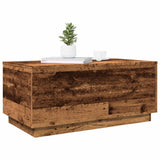 Coffee Table with LED Lights Old Wood 90x50x40 cm 857722