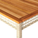 Garden Table Beige 180x90x75 cm Poly Rattan Acacia Wood 366281
