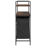 Laundry Basket 3 Compartments with Shelves Brown Oak 859084