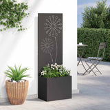 Garden Privacy Screen Black 50 x 150 cm Cold-rolled steel 876455