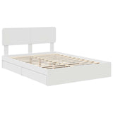 Storage Bed with Headboard White 140 x 190 cm Engineered Wood 3412276