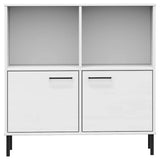 Bookcase with Metal Legs White 90x35x90.5 cm Solid Wood OSLO 351017