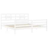 Bed Frame without Mattress White Super King Size Solid Wood 3194457