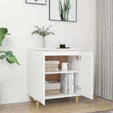 Sideboard with Solid Wood Legs White 60x35x70cm Engineered Wood 806067