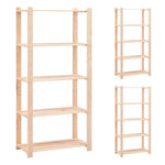 5-Tier Storage Racks 3 pcs 80x38x170 cm Solid Pinewood 250 kg 3051114