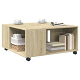 ZNTS Coffee Table Sonoma Oak 80x80x40 cm Engineered Wood 853175