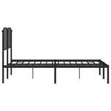 Metal Bed Frame without Mattress with Headboard Black 150x200cm 373889
