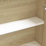 Bathroom Mirror Cabinet 60x15x75 cm MDF White and Oak 331530