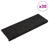 Stair Mats Self-adhesive 30 pcs 65x21x4 cm Black Rectangular Edge 3365693