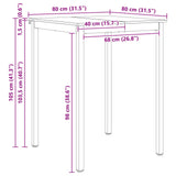 Bar Table Natural 80 x 80 x 105 cm Solid Pine Wood 892801