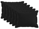 Cushion with Pillow HOUTEN 6 pcs Black Faux Linen 934574