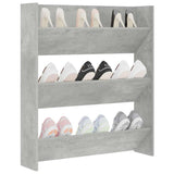 Wall Shoe Cabinet Concrete Grey 80x18x90 cm Engineered Wood 806785