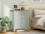 Bedroom Chest of Drawers, Modern 4 Drawer Dresser Cabinet with PU Leather Handles and Metal Runners T3398P378104