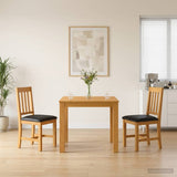 Dining Set 3 pcs Black Solid Oak Wood 3430313