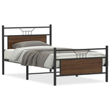 Bed Frame without Mattress Brown Oak 100x200 cm Engineered Wood 4106854