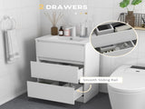 600mm Bathroom Vanity Unit with Basin and Single Tap Hole, High Gloss White Floor Standing Bathroom T3398P378068