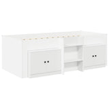 Loft Bed Frame with Cabinet 3 pcs White Engineered Wood 3423390