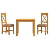 Dining Set 3 pcs Grey Solid Oak Wood 3430326