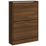 Shoe Cabinet Brown Oak 59x17x81 cm Engineered Wood 342541