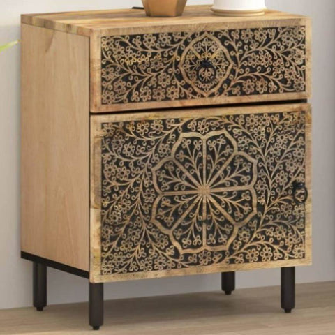 ZNTS Bedside Cabinet 50x33x60 cm Solid Wood Mango 358220