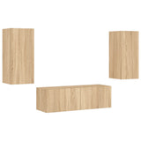 3 Piece TV Wall Cabinets with LED Lights Sonoma Oak 3216869