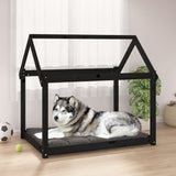 Dog Bed Black 111x80x100 cm Solid Wood Pine 822221