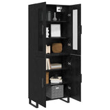 Highboard 2 pcs Black oak Engineered wood 3394523