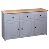 Sideboard Grey 135x40x80 cm Solid Pinewood Panama Range 282704