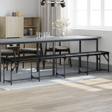 Dining Bench Black 248x32x45 cm Steel and Faux Leather 835226