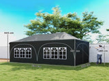 Outsunny 3 x 6m Pop Up Gazebo Shelter Sides, 6 Sandbags, Peak Top Garden Party Tent Marquee T3398P554950