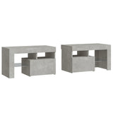 ZNTS Bedside Cabinets 2 pcs with LED Lights Concrete Grey 70x36.5x40 cm 3152773