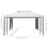 Gazebo with LED String Lights White 3x4 m 3070301