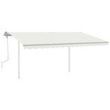 Manual Retractable Awning with LED 4.5x3.5 m Cream 3070042