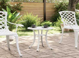 Garden Table White 48x53 cm Cast Aluminium 4002825