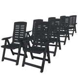 9 Piece Outdoor Dining Set Plastic Anthracite 276181