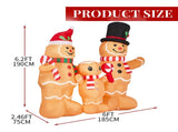 1.9M Lighted Christmas Inflatable Decoration, Inflatable Gingerbread Man Family, Funny Blow Up Yard 95662281