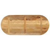 Table Top 140x60x3.8 cm Oval Solid Wood Rough Mango 370121