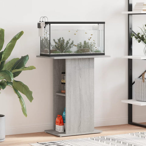 ZNTS Aquarium Stand Grey Sonoma 60.5x36x72.5 cm Engineered Wood 833645