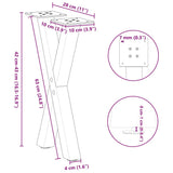 Coffee Table Legs X-Shaped 2 pcs White 28x cm Steel 4012889