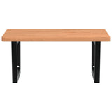 Basin Shelf Wall Mounted Steel and Solid Wood Beech 3302511