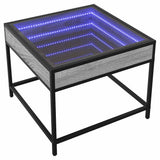 Coffee Table with Infinity LED Grey Sonoma 50x50x41 cm 847680
