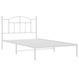 Metal Bed Frame without Mattress with Headboard White 100x200cm 353483