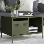 ZNTS Coffee Table Olive Green 68.5x50x43.5 cm Cold-rolled Steel 851284