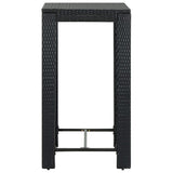 3 Piece Garden Bar Set with Cushions Poly Rattan Black 3095401