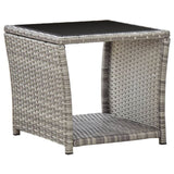 2 Piece Garden Dining Set with Cushions Grey Poly Rattan 3277628