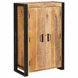 Highboard with Doors Brown Solid Rough Mango Wood and Metal 4104766