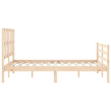 Bed Frame without Mattress Double Solid Wood 3194091