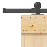 Sliding Door with Hardware Set 85x210 cm Solid Wood Pine 3332768